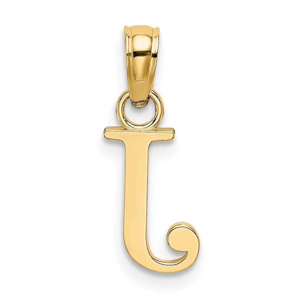 10k Yellow Gold Polished J Block Initial Charm - image 4